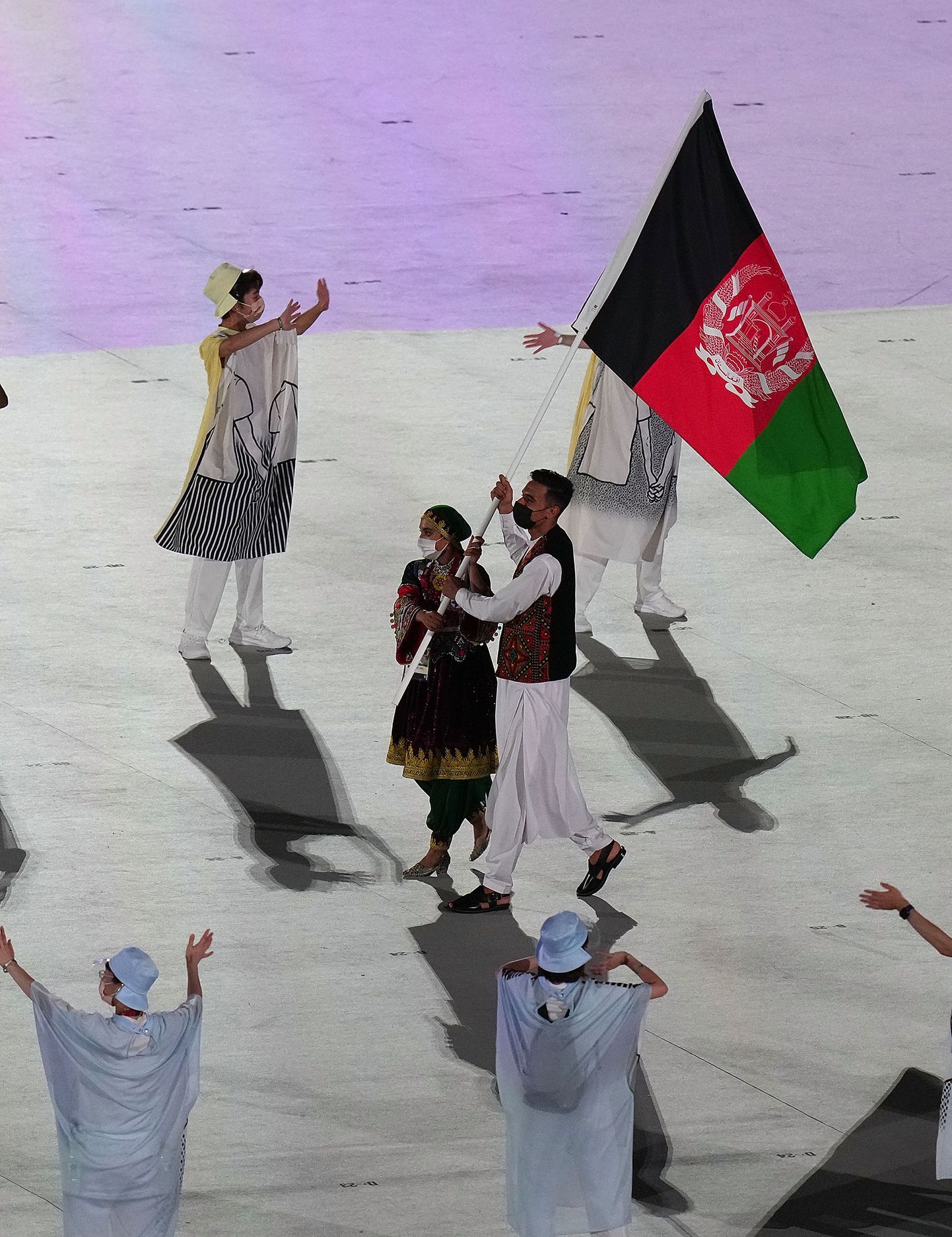 Afganistani lipp Tokyo olümpiamängudel.