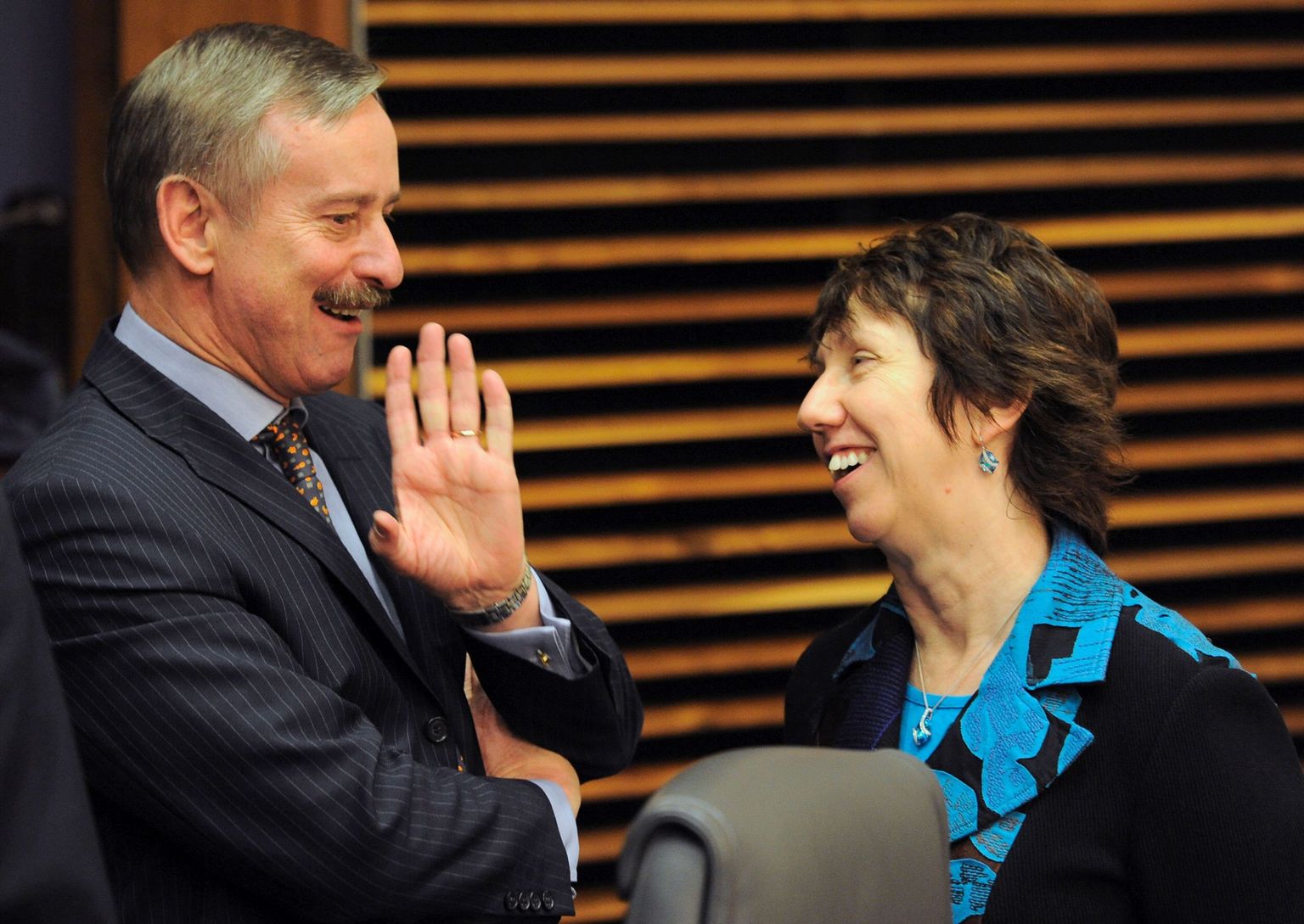 Euroopa Komisjoni asepresident Siim Kallas ja euroliidu uus välisminister Catherine Ashton 2. detsembril europarlamendis.