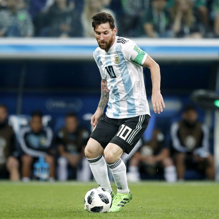 Lionel Messi kohtumises Nigeeriaga, mille Argentina võitis
