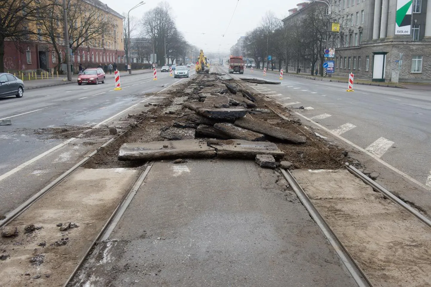 Реконструкция трамвайных путей на Пярнуском шоссе