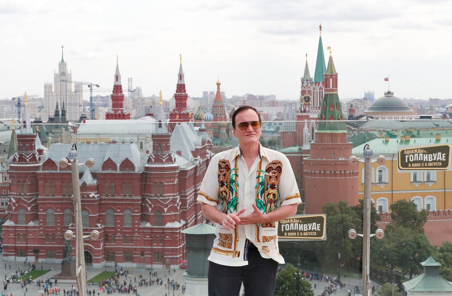Quentin Tarantino 2019. aastal Moskvas filmi «Ükskord Hollywoodis» Venemaa esilinastuse ajal.