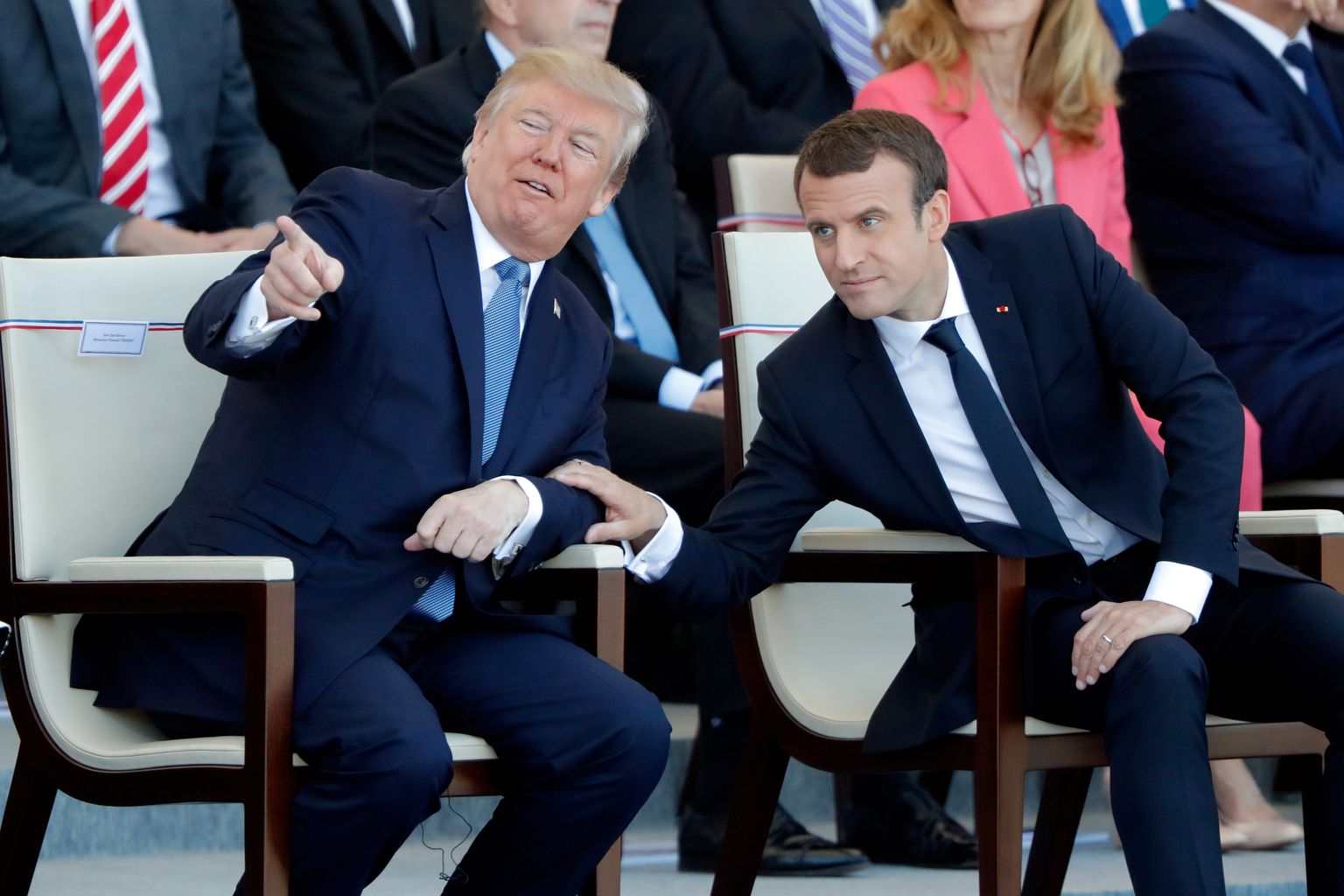 Donald Trump (vasakul) ja Emmanuel Macron eelmisel aastal Pariisis.