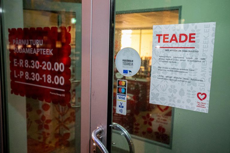Eesti apteekide ühendusse kuuluvad Apotheka, Benu, Euroapteek ja Südameapteek sulgevad täna kell 14 oma apteekide uksed.