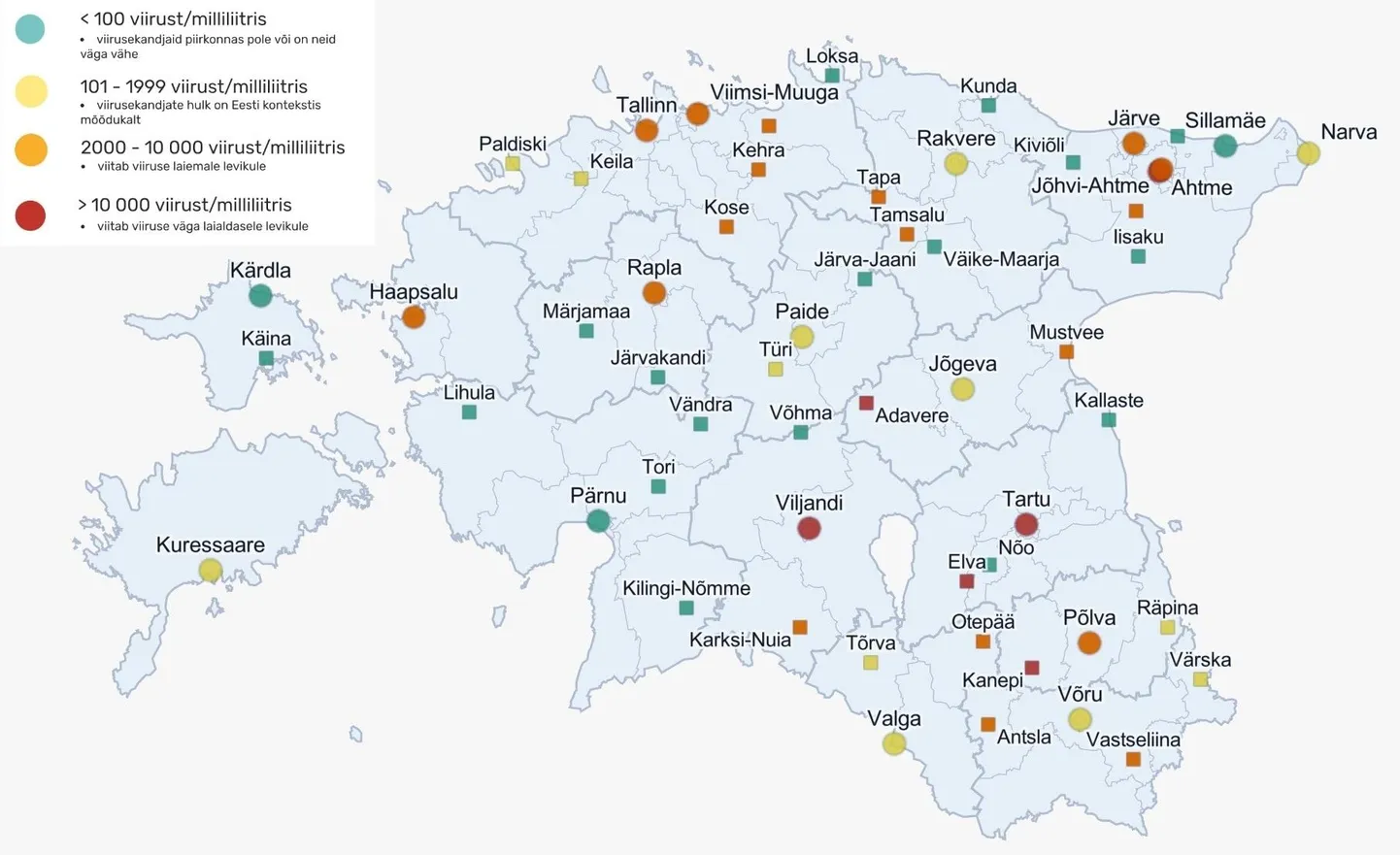 Viljandist võetud reoveeproov näitab viiruse laialdast levikut.