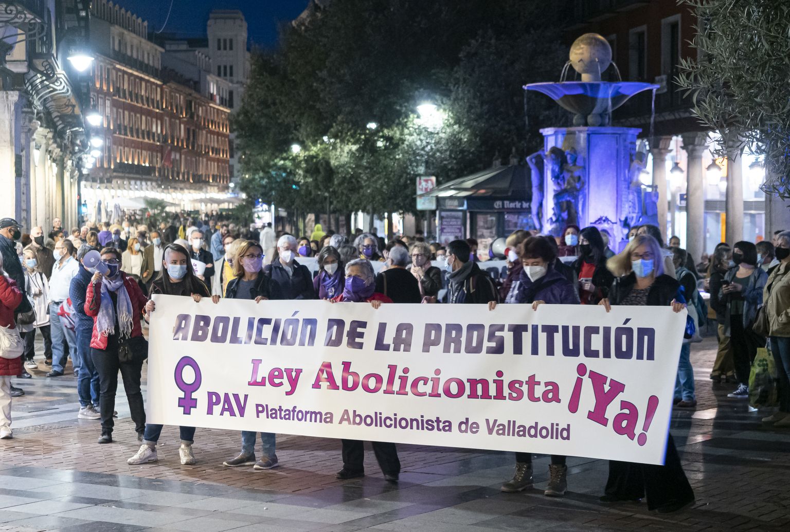 Prostitutsiooni keelustamise toetuseks korraldatud meeleavaldus Valladolidis.