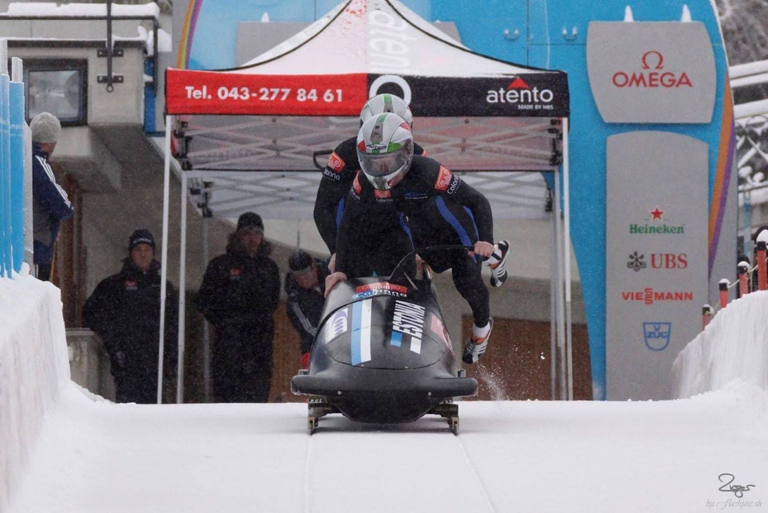 Hardi Link ja Indrek Hopfeldt veebruaris St. Moritzi rajal võistlemas.
