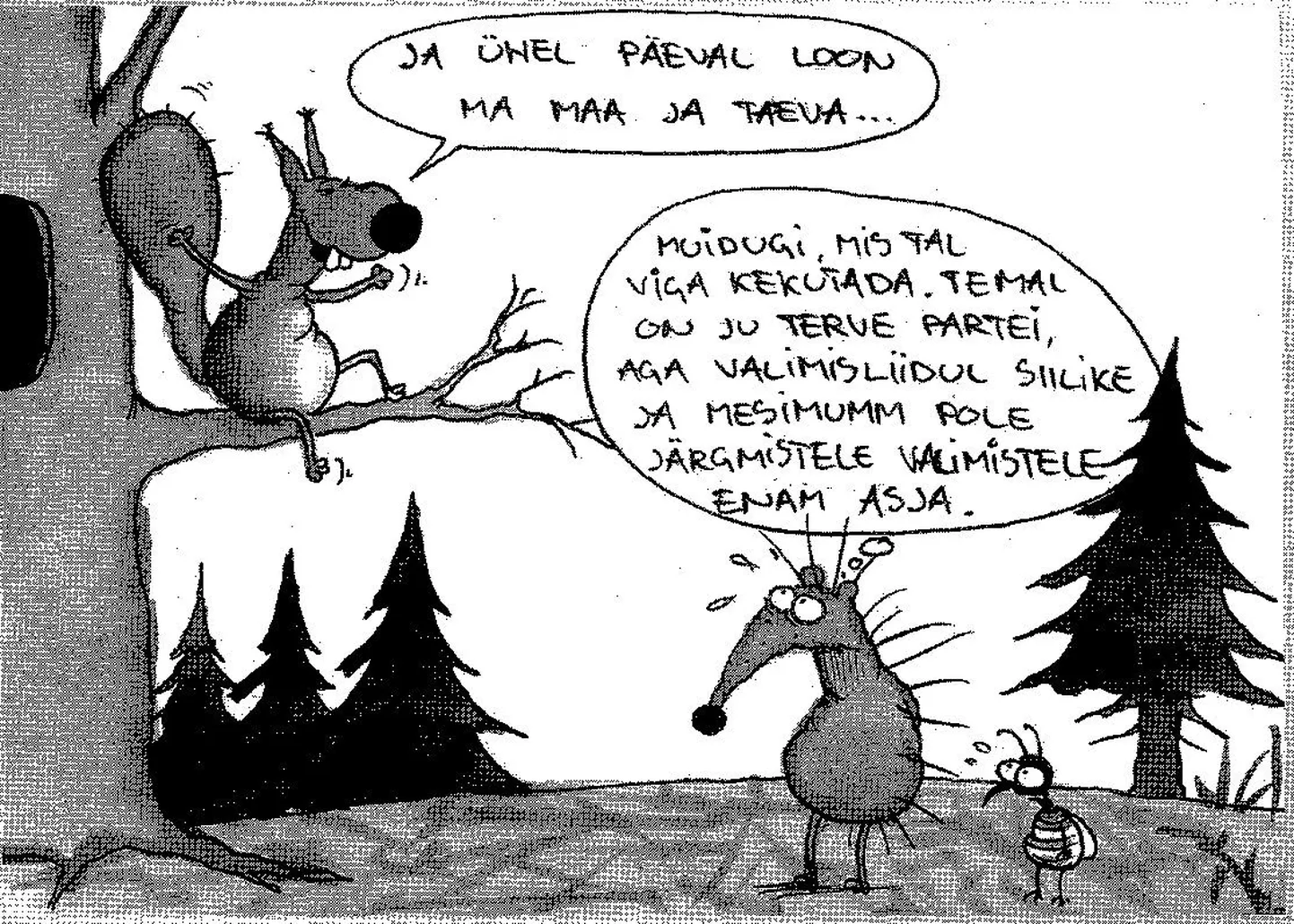 Kümme aastat varem. Urmas Nemvaltsi prohvetlik karikatuur Postimehes 2002. aasta 6. märtsil.