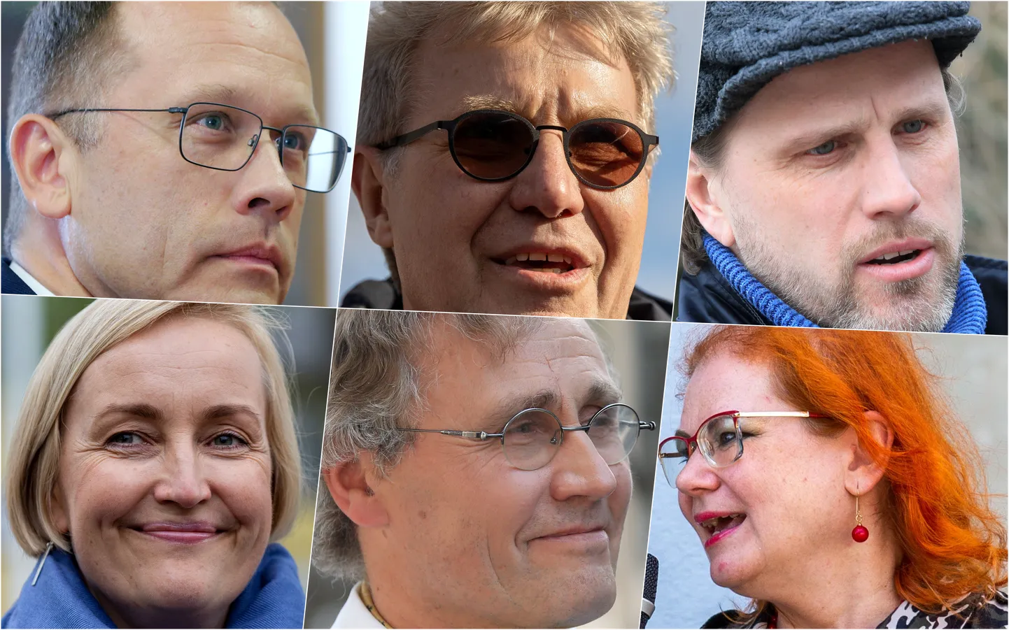 Urmas Klaas (Ref), Jaak Valge (EKRE), Tanel Tein (Eesti 200), Kristina Kallas (Eesti 200), Tõnis Lukas (Isamaa), Loone Ots (EKRE)