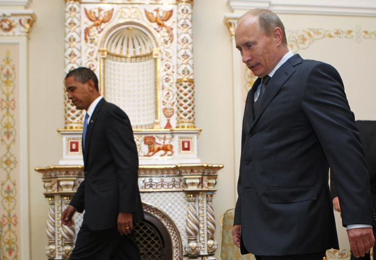 Baraks Obama un Vladimirs Putins Maskavā 2009.gada 7.jūlijā
