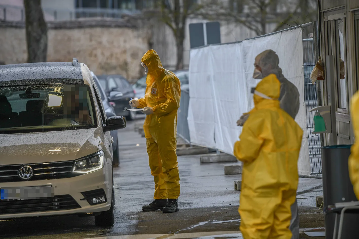 Koroonaviiruse testimispunkt Saksamaal Baden-Württembergi liidumaal Schwäbisch Gmündis