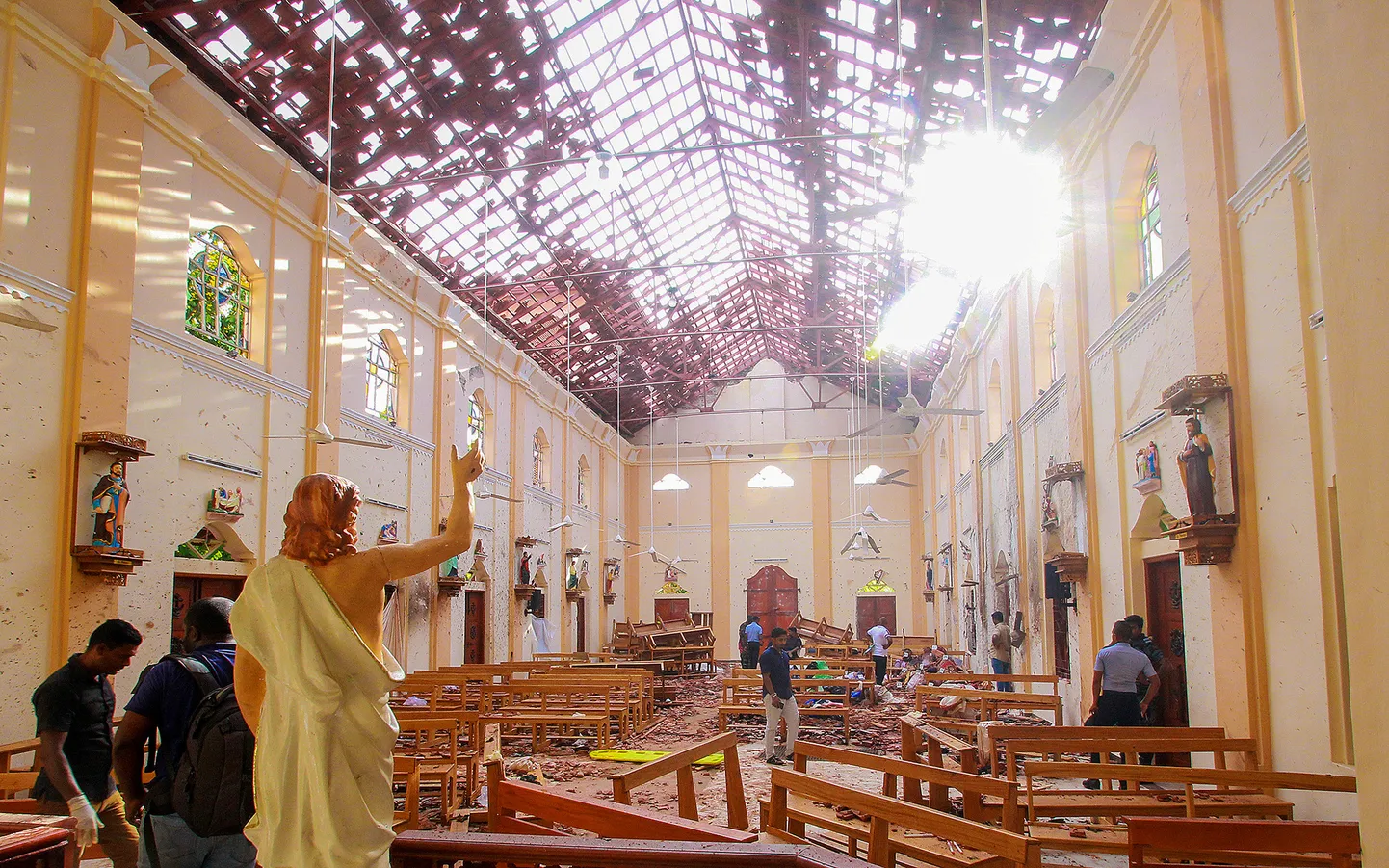 Церковь на Шри-Ланке после теракта.