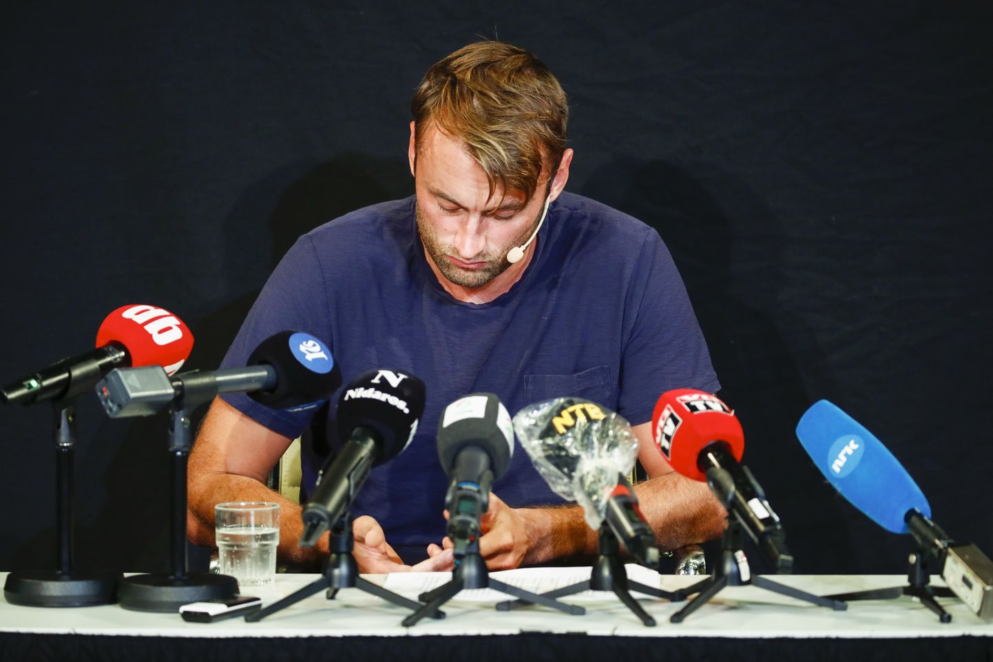 Petter Northug 21. augustil toimunud pressikonverentsil.