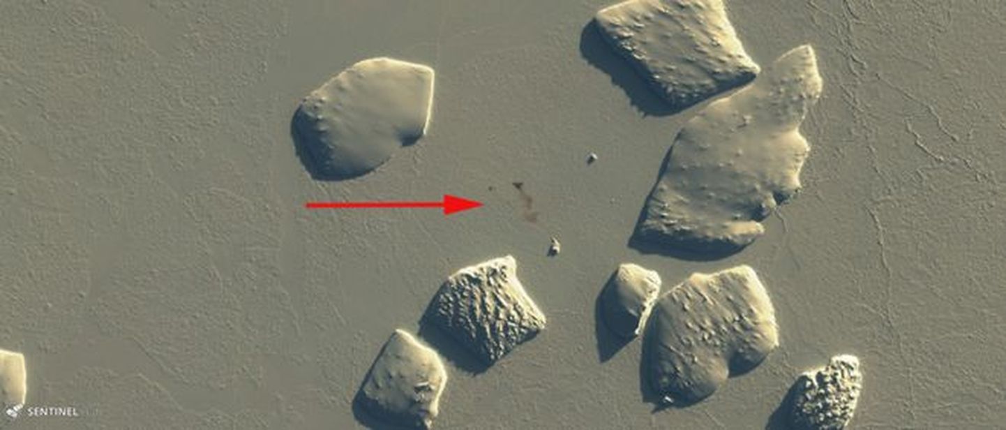 На снимках из космоса видны обширные пятна помета на льду