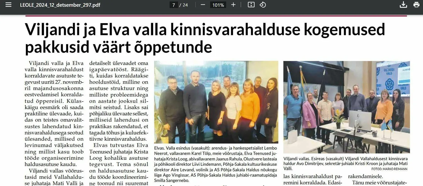 Põhja-Sakala valla lehe Leole detsembri numbris on ühele leheküljele paigutatud kaks fotot, millel on vallavanem Karel Tölp. Kokku on lehes pilte, millel on Tölp, lausa üheksa.