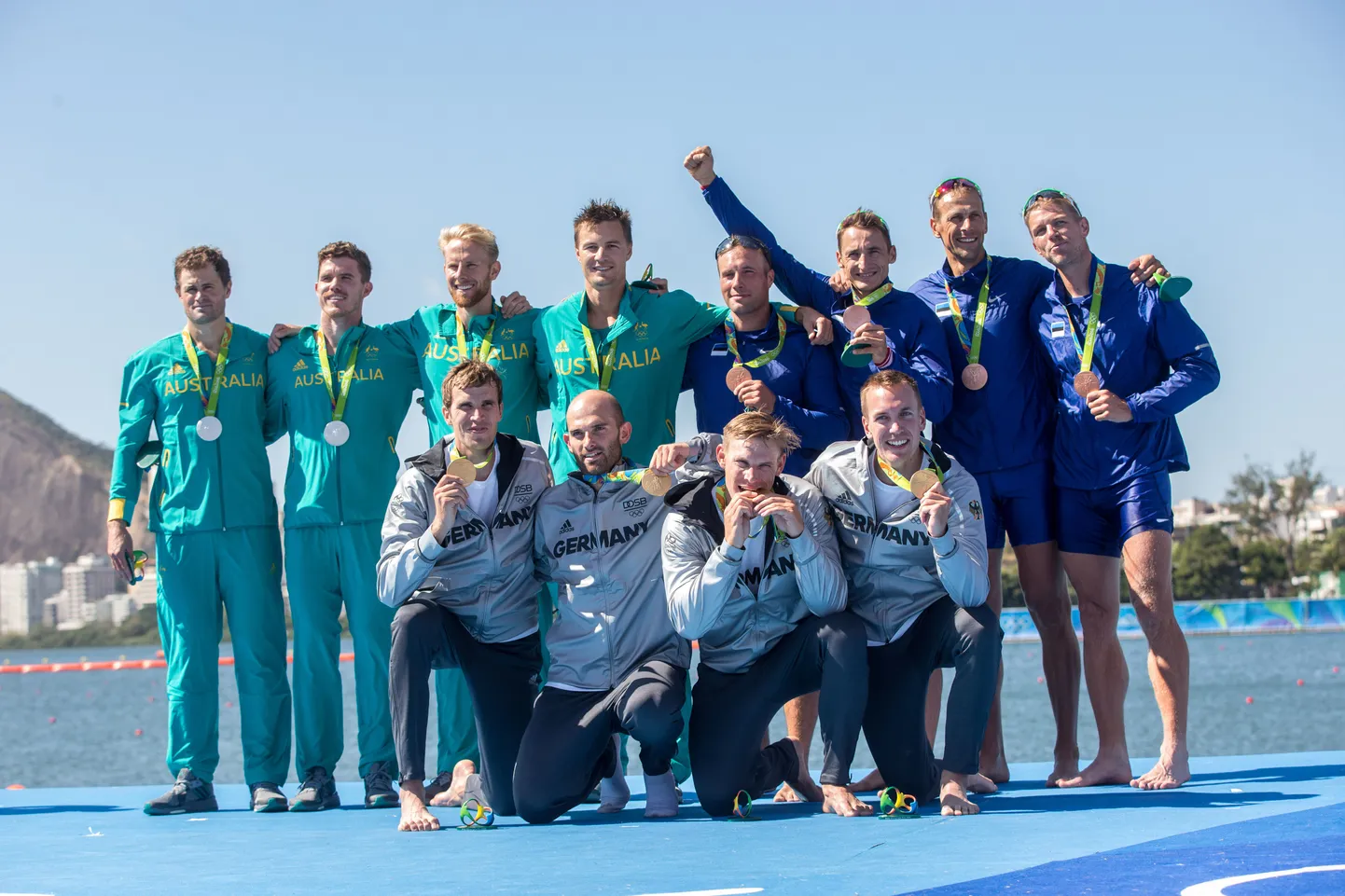 Rio olümpiamängude neljapaatide poodium.