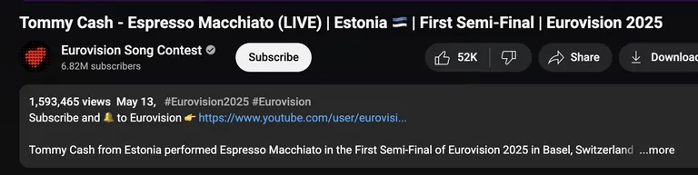 Poolfinaali esinemise vaatamised.
