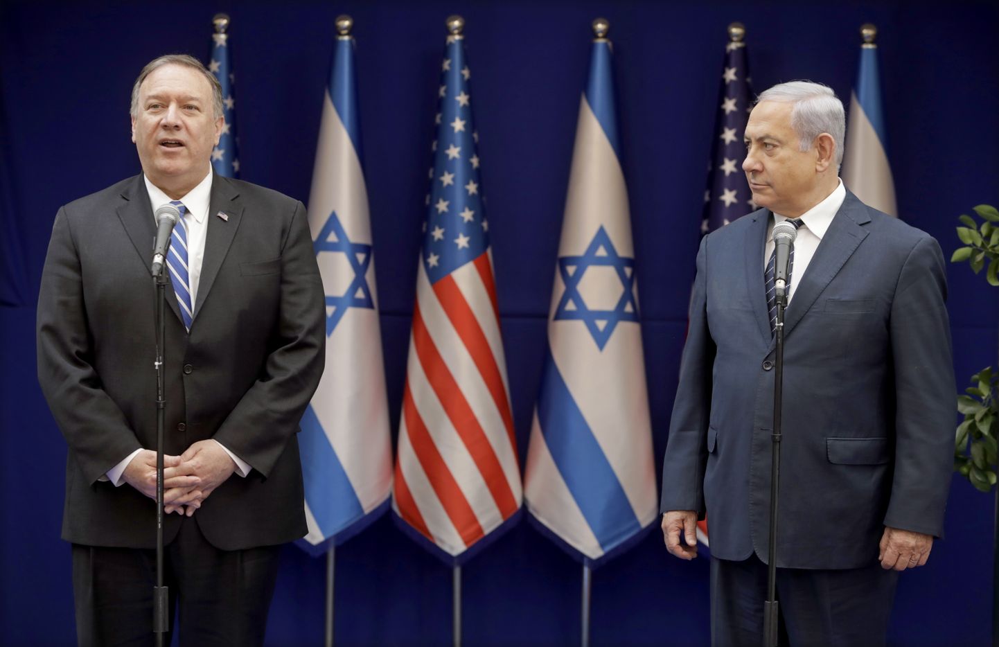 USA välisminister Mike Pompeo (vasakul)  ja Iisraeli peaminister Benjamin Netanyahu reedel Jeruusalemmas.