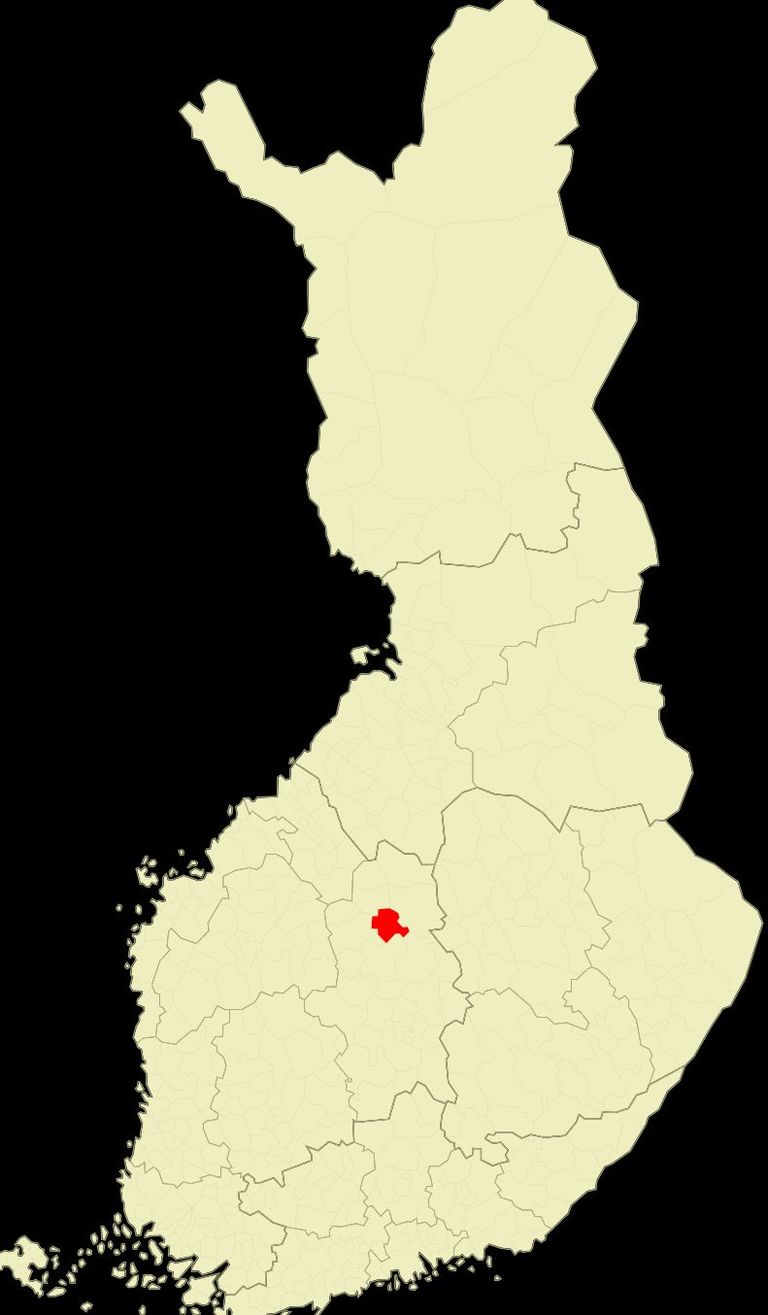 Soome Kannonkoski vald om märgitud punasega