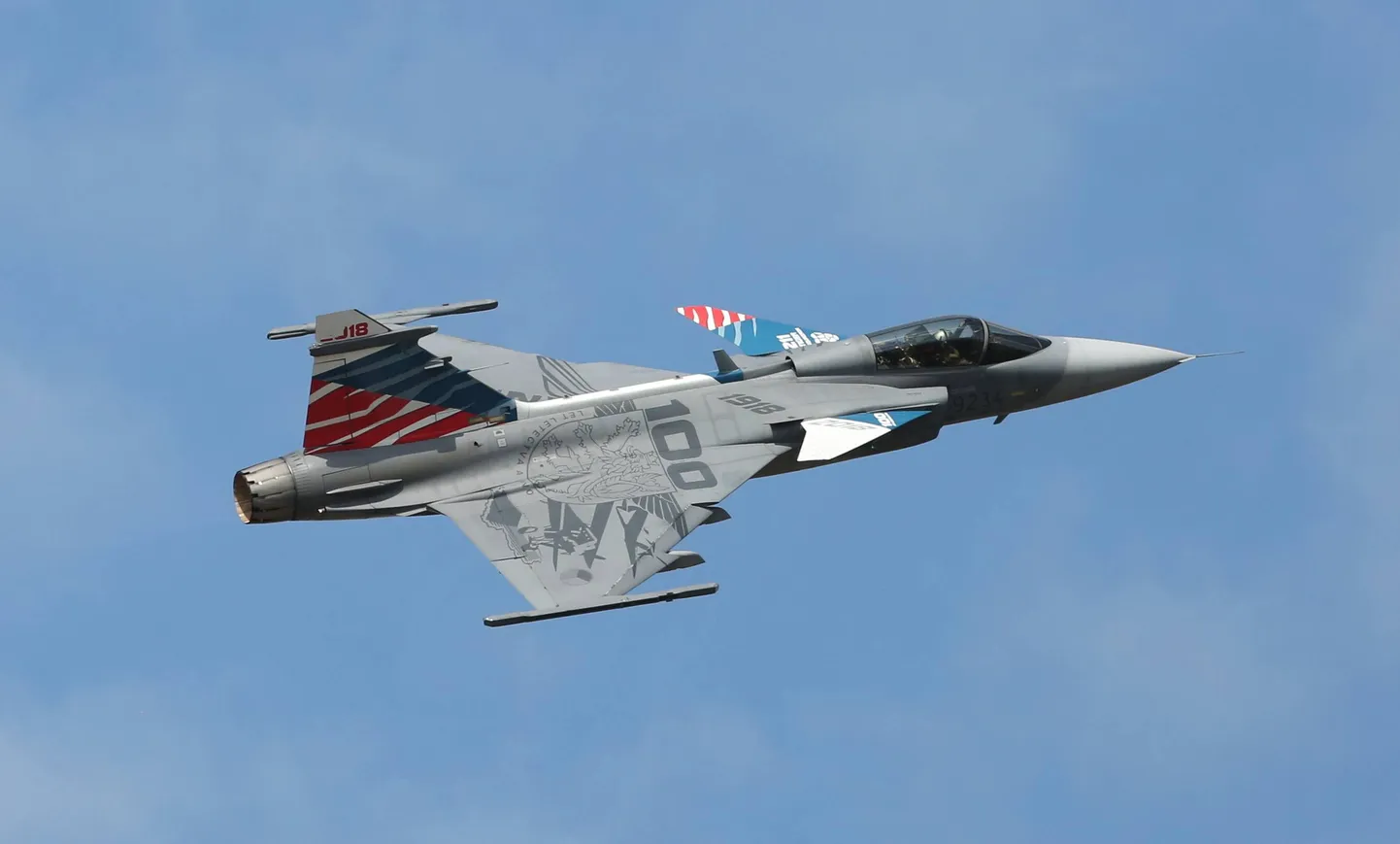 Tšehhi õhuväe Gripen hävituslennuk.