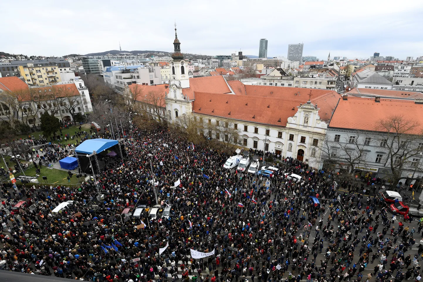 Slovakkia pealinnas Bratislavas 5. aprillil korraldatud meeleavaldus.