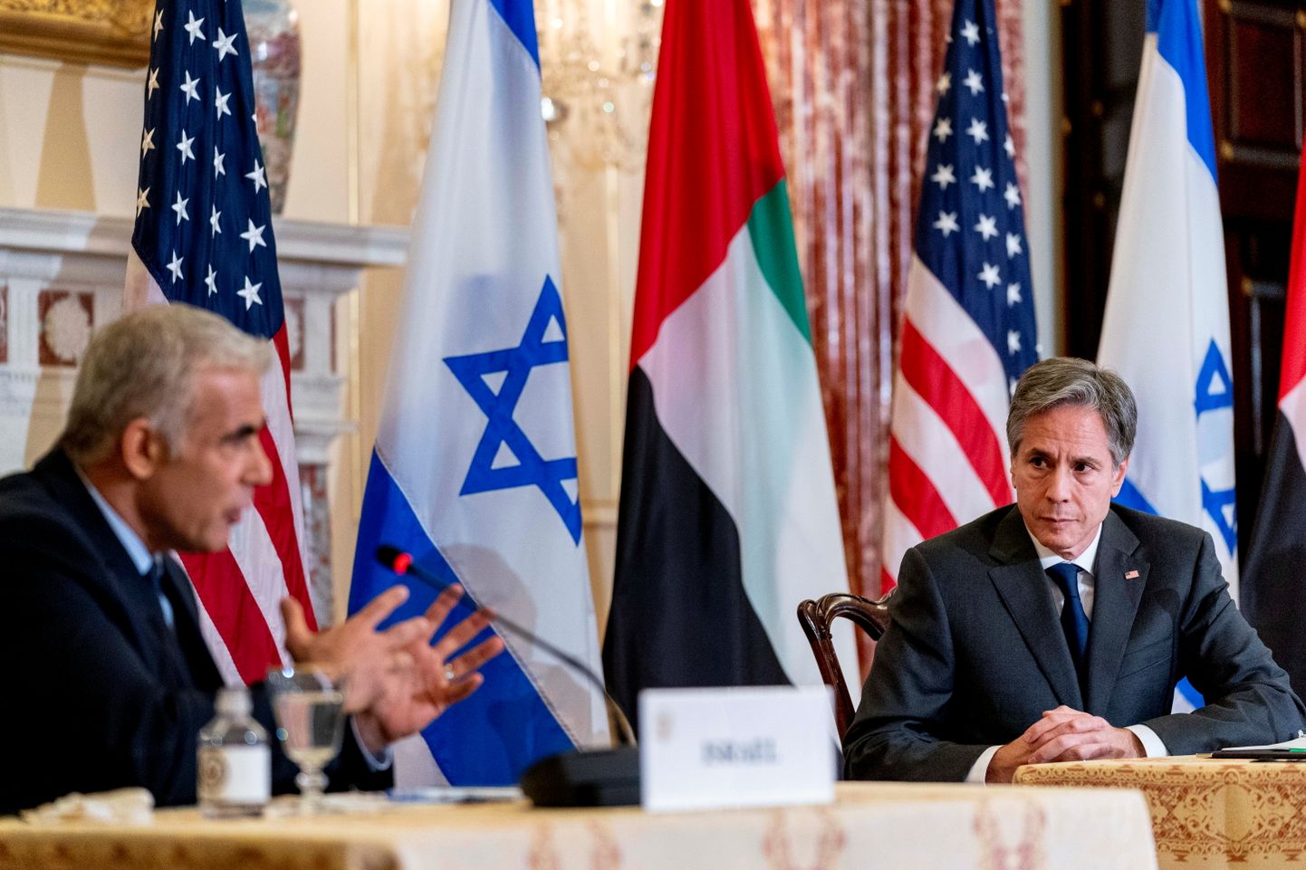 USA välisminister Anthony Blinken kohtus Iisraeli välisministri ja asepeaministri Yair Lapidiga.