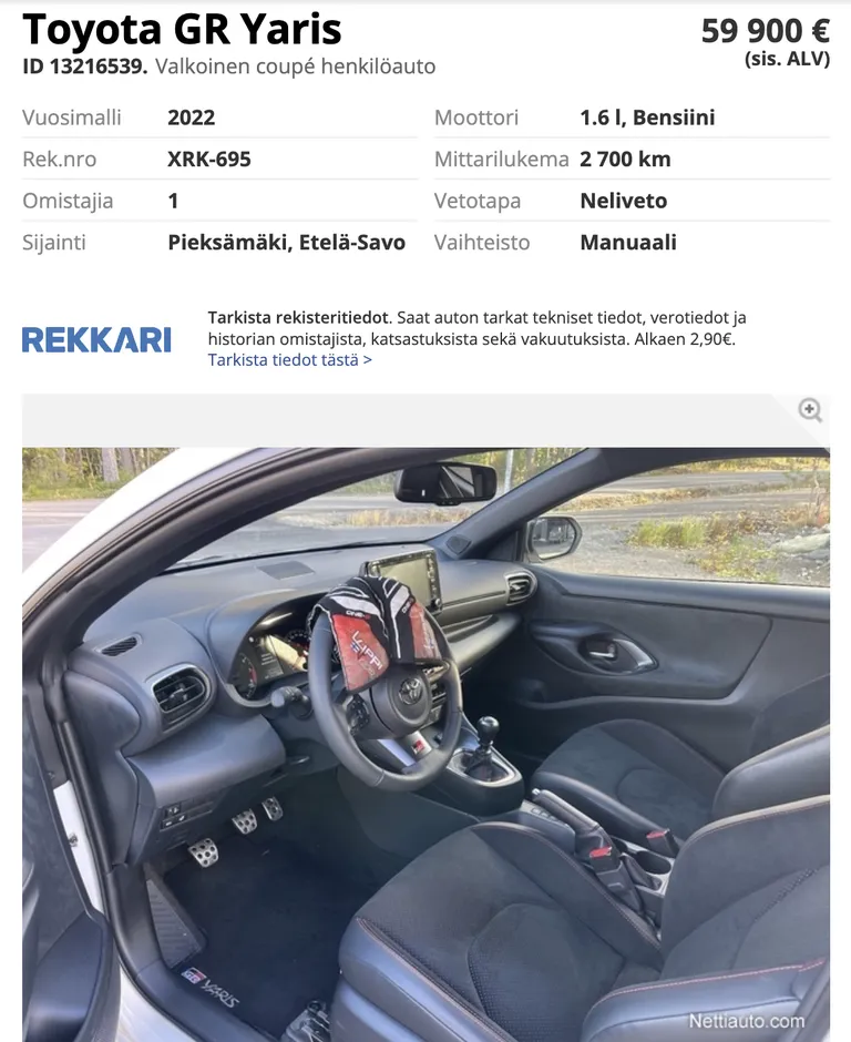 Esapekka Lappi Toyota GR Yarise müügikuulutus.