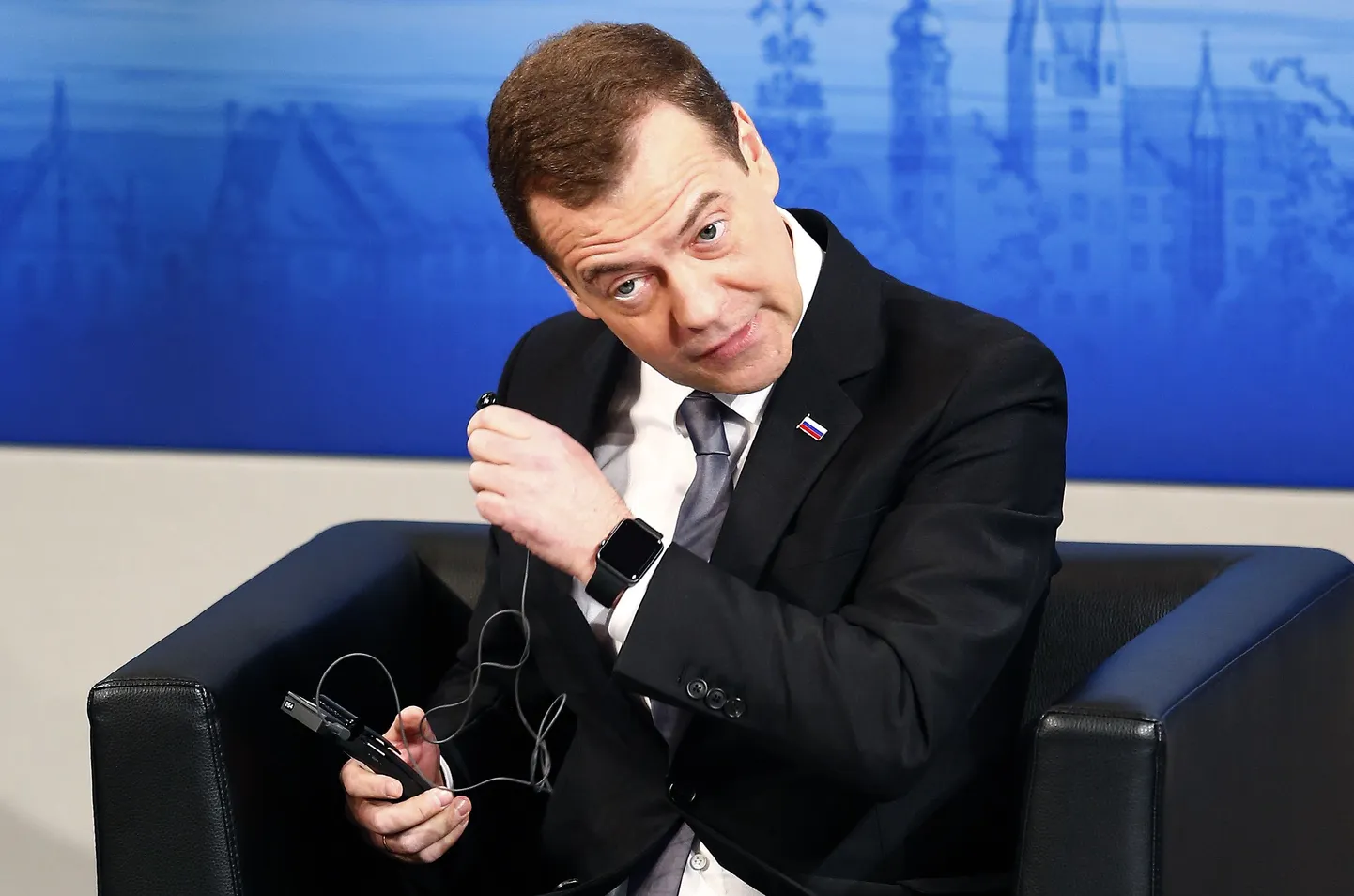 Venemaa peaminister Dmitri Medvedev Müncheni julgeolekukonverentsil.