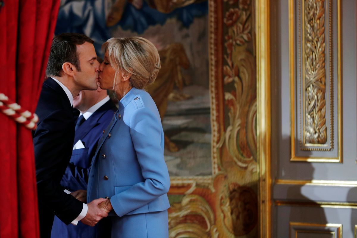 Prantsuse president Emmanuel Macron ja ta abikaasa Brigitte Trogneux.