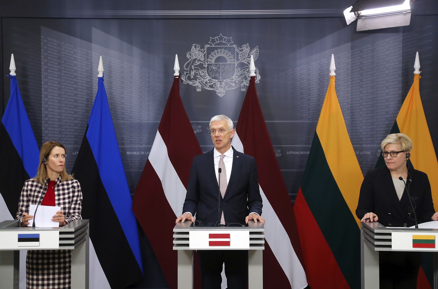 Премьер-министры Эстонии, Латвии и Литвы.