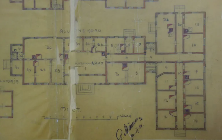 I korruse plaan, 1920. aasta projekt.
