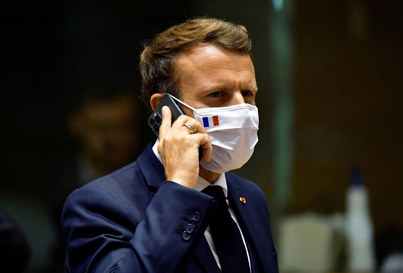 Prantsuse president Emmanuel Macron esmaspäeval Euroopa Liidu tippkohtumisel Brüsselis. 