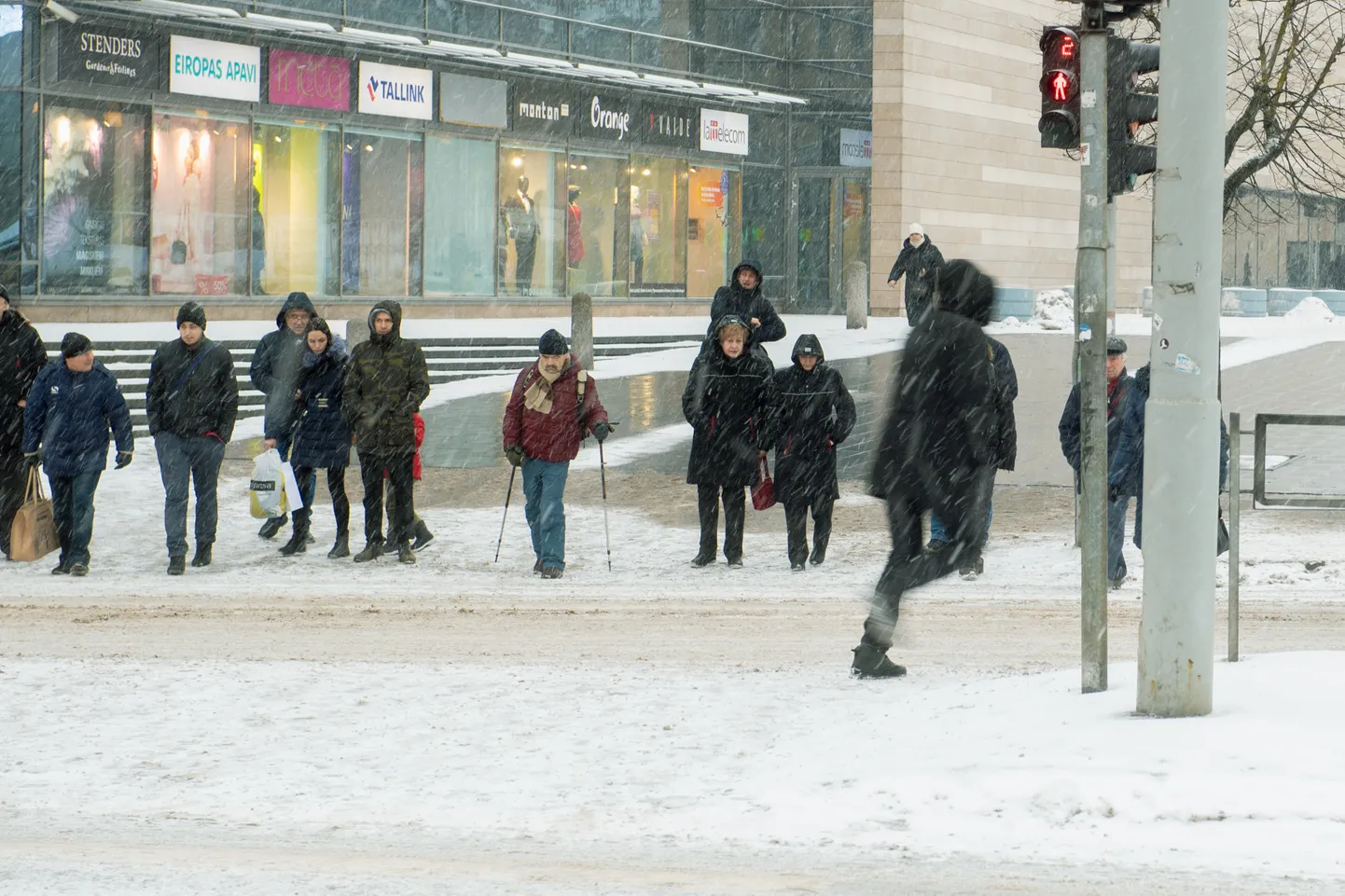 Sniegota diena Rīgas centrā