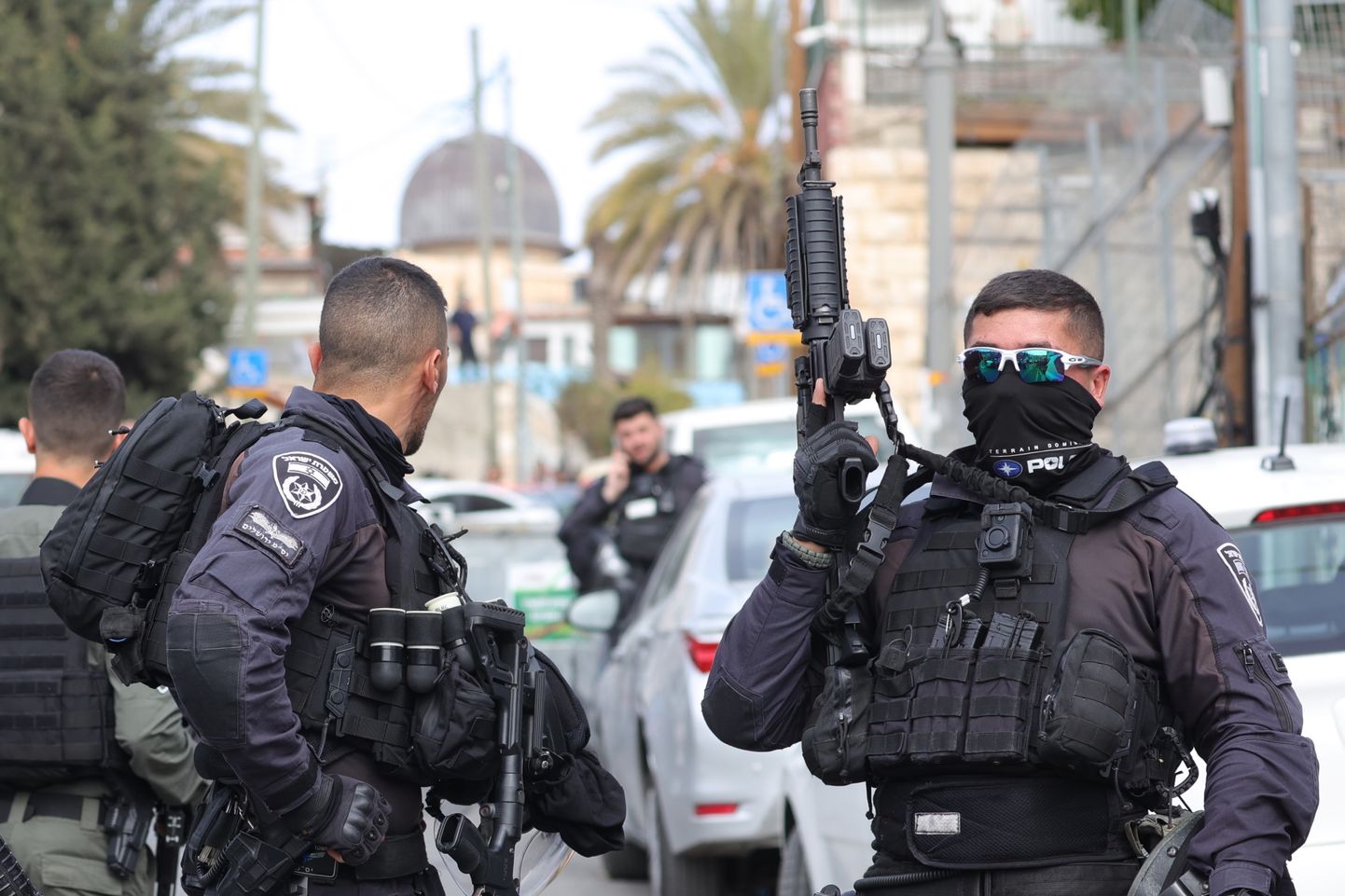 Iisraeli julgeolekujõud tänavatel pärast tulistamist Jerusalemma vanalinna lähedal, 28. jaanuaril 2023. a.