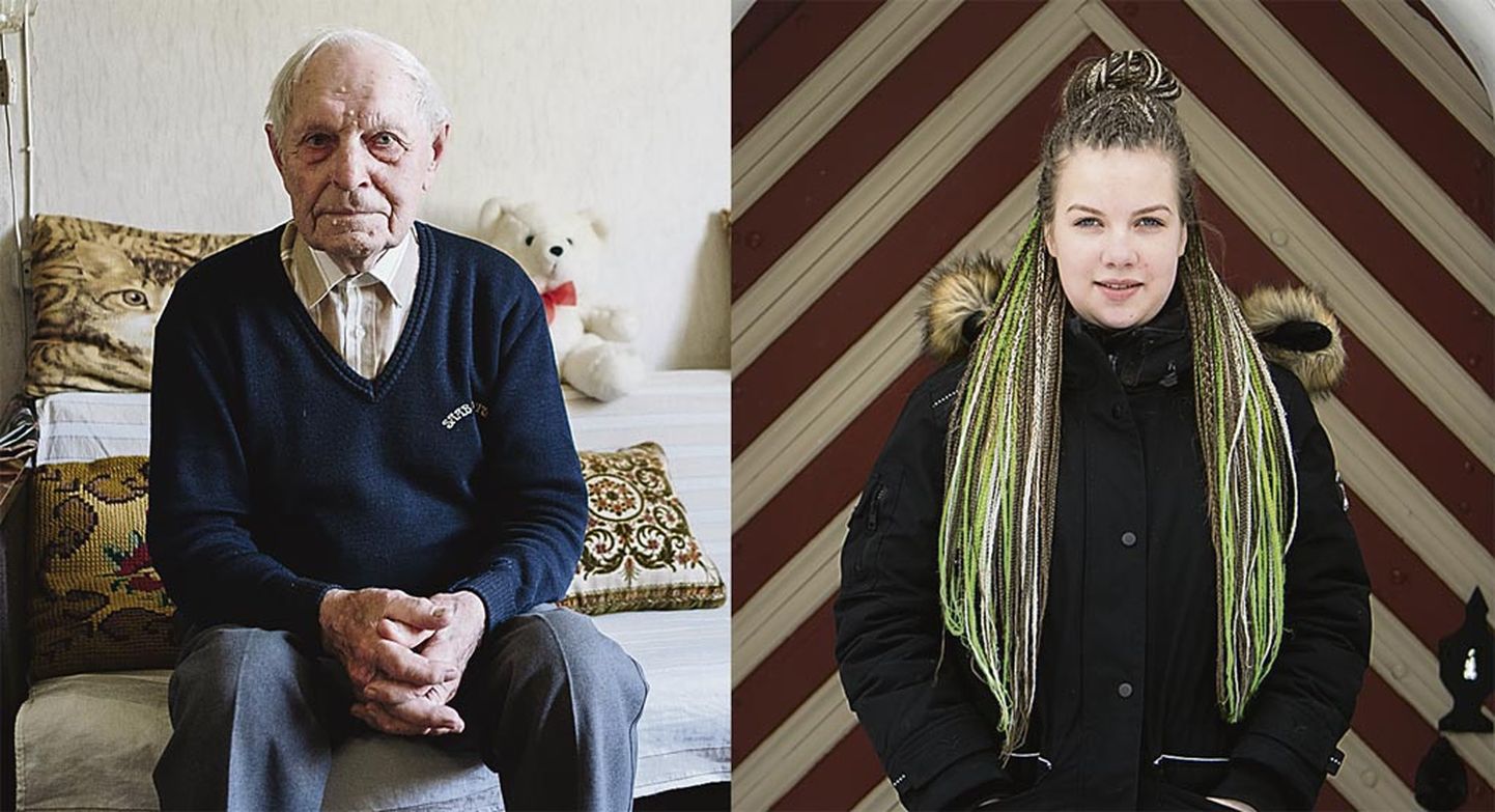 98aastane sintlane Jakob Kund ja 14aastane Trino Marii Slugen.