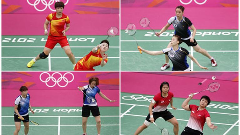 Visas astoņas diskvalificētās badmintonistes 