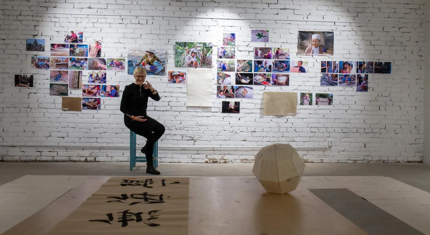 Kunstnik Anne Rudanovski selja taga on osa tema fotonäitusest «Seal, kus me kohtusime». Näitusel on pildid 13 riigist, kus ta poole aasta jooksul käis, ning iga maa juures sealt pärit paberitükid.