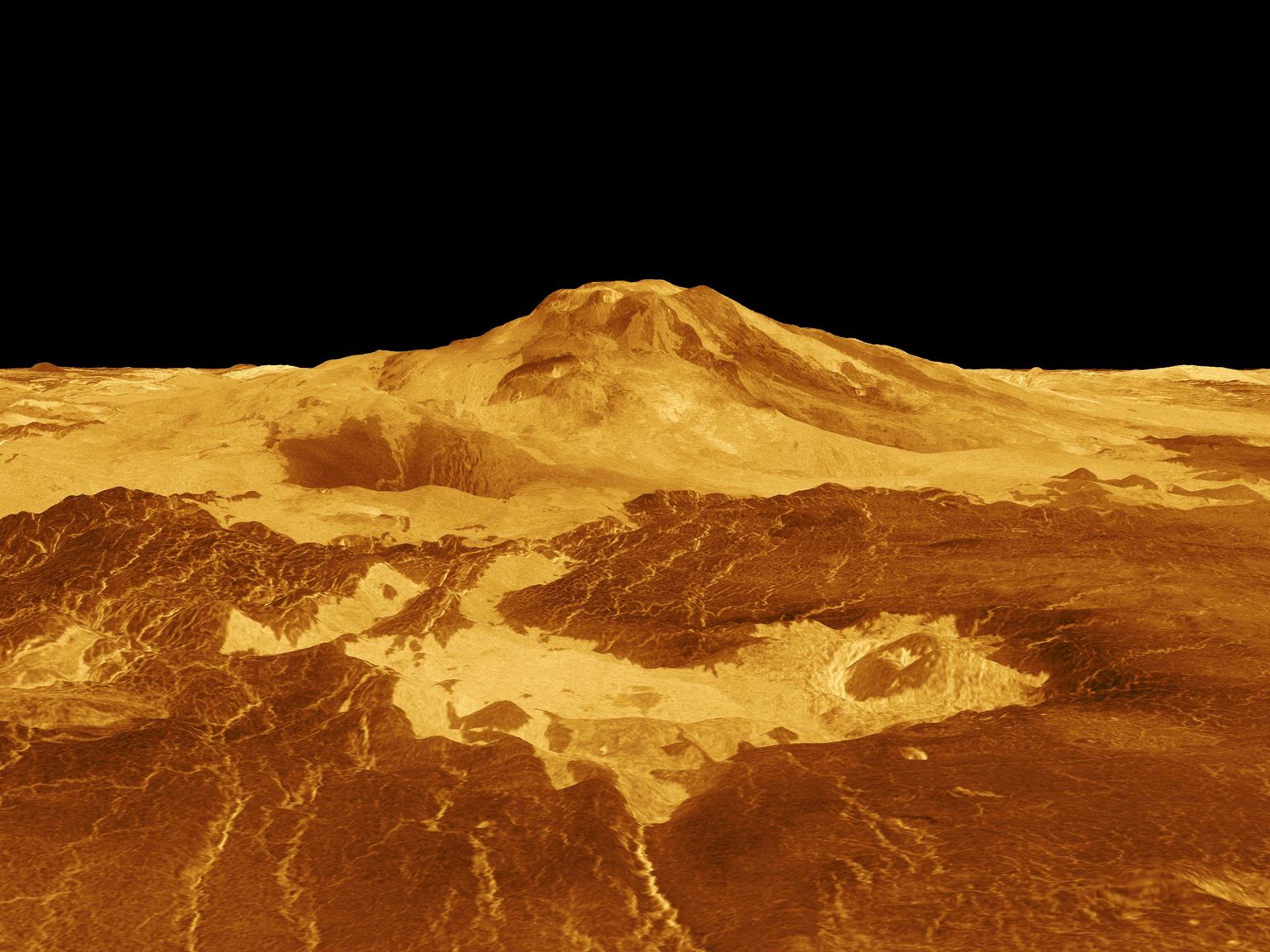 Veenuse maapinna 3D mudel kujutab teadlaste hinnangul tänaseni aktiivset Maat Monsi vulkaani.