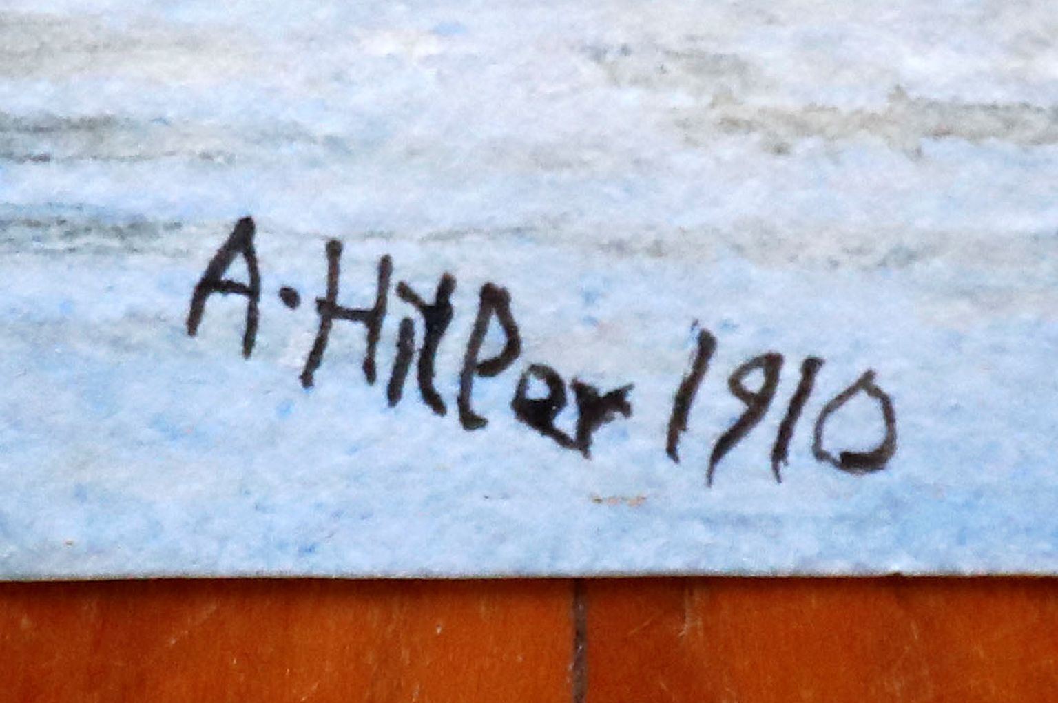Ādolfa Hitlera paraksts uz gleznas.