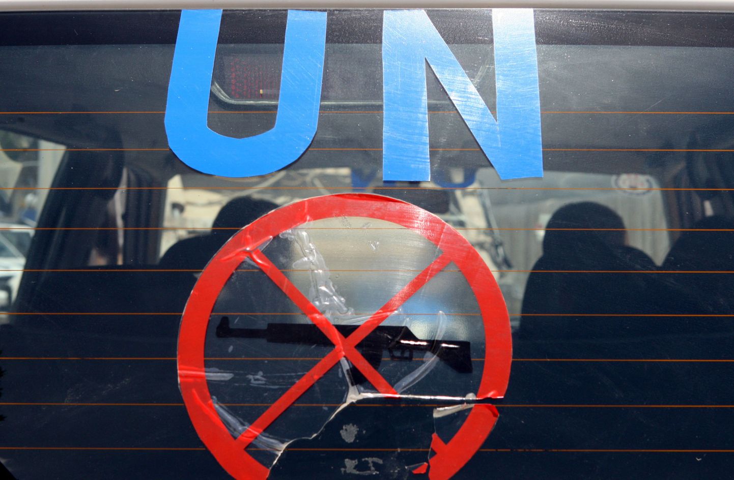 ÜRO vaatlejate auto Damaskuses.