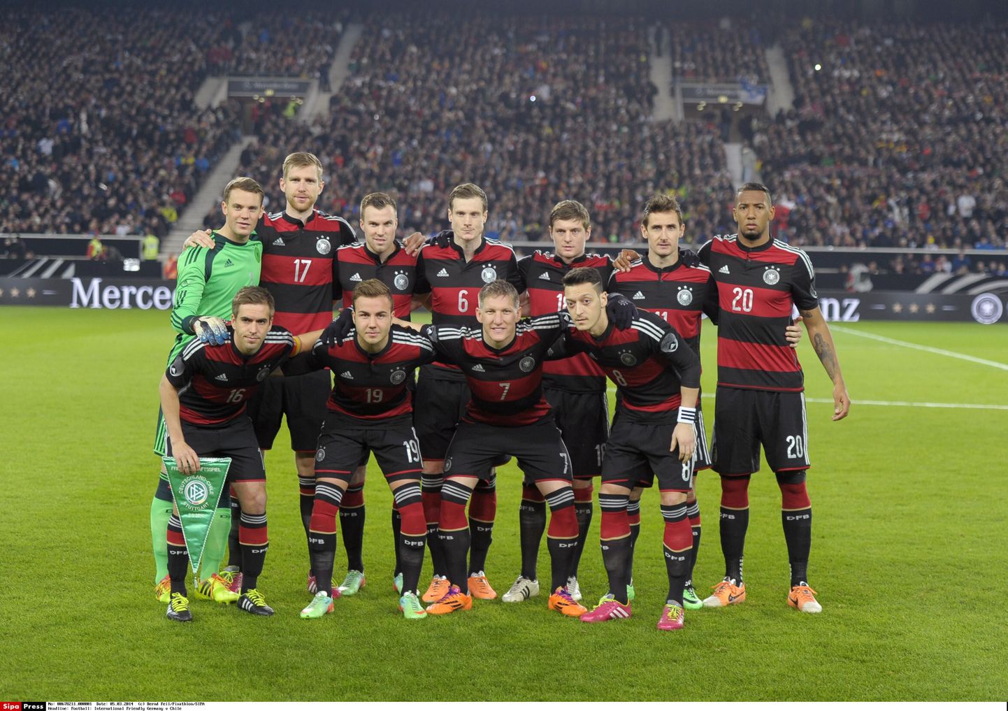 Saksamaa koondise mängijad märtsikuus peetud sõprusmängus.