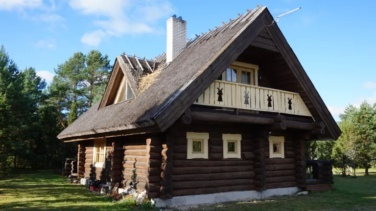Rookatusega palkmaja Saaremaal Kailuka külas.