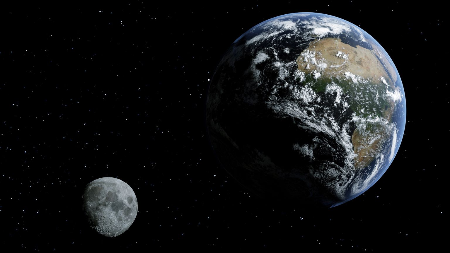 Maa ja Kuu. Pilt on illustreeriv