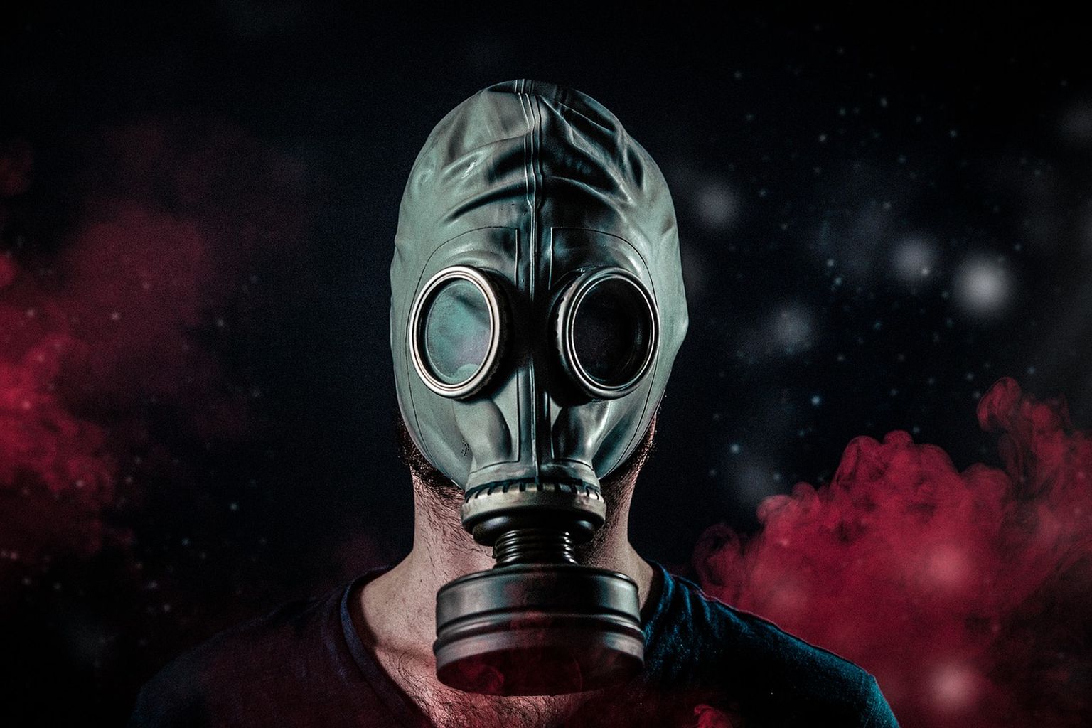 Mürgiseid gaase illustreeriv mask.