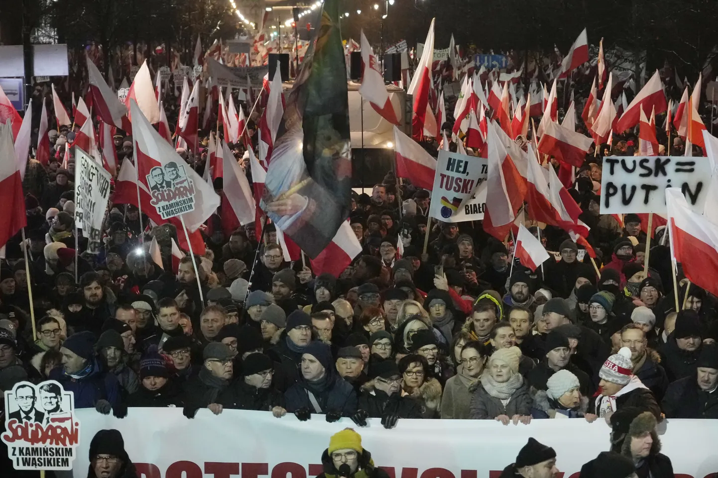 Акция протеста в Варшаве.