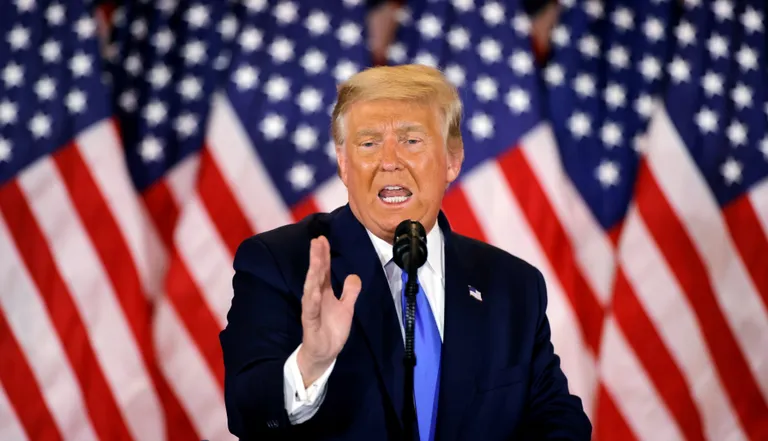 USA vabariiklasest president Donald Trump rääkimas 4. novembri varajastel tundidel Valges Majas valmistulemustest.