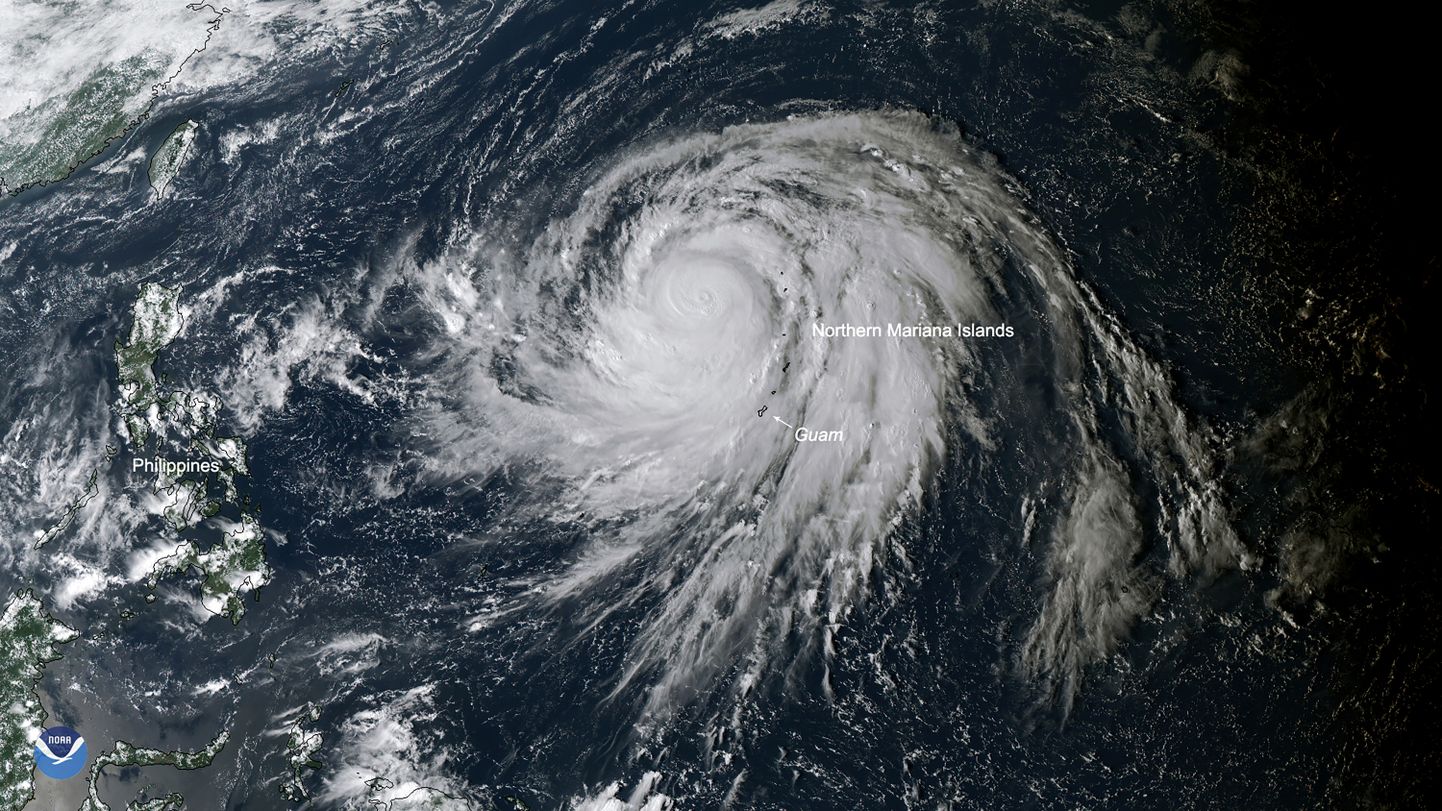 Taifuun Hagibis on Guami kohal.