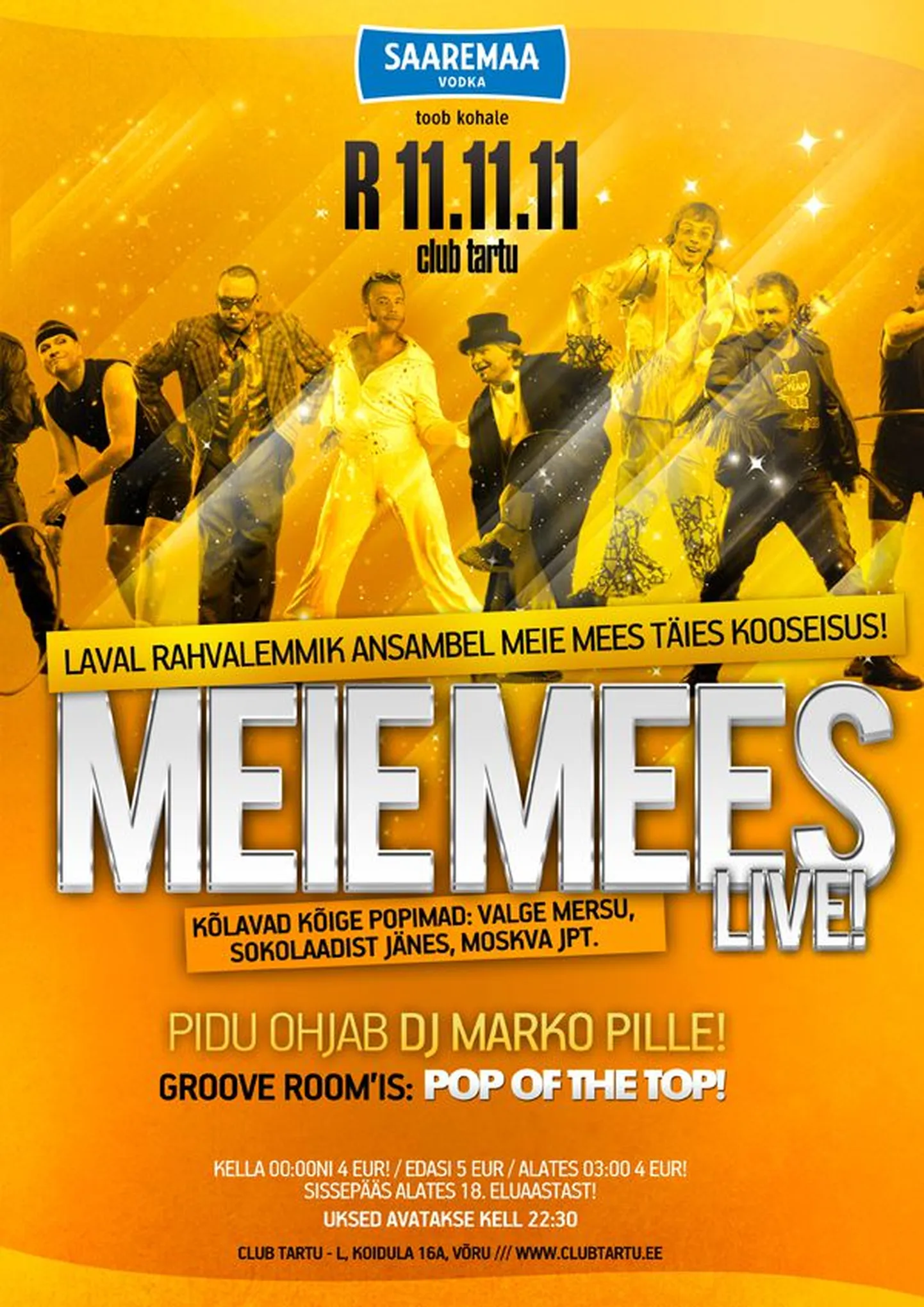 Club Tartus sel nädalavahetusel Meie Mees ning Absolut Gourmet!