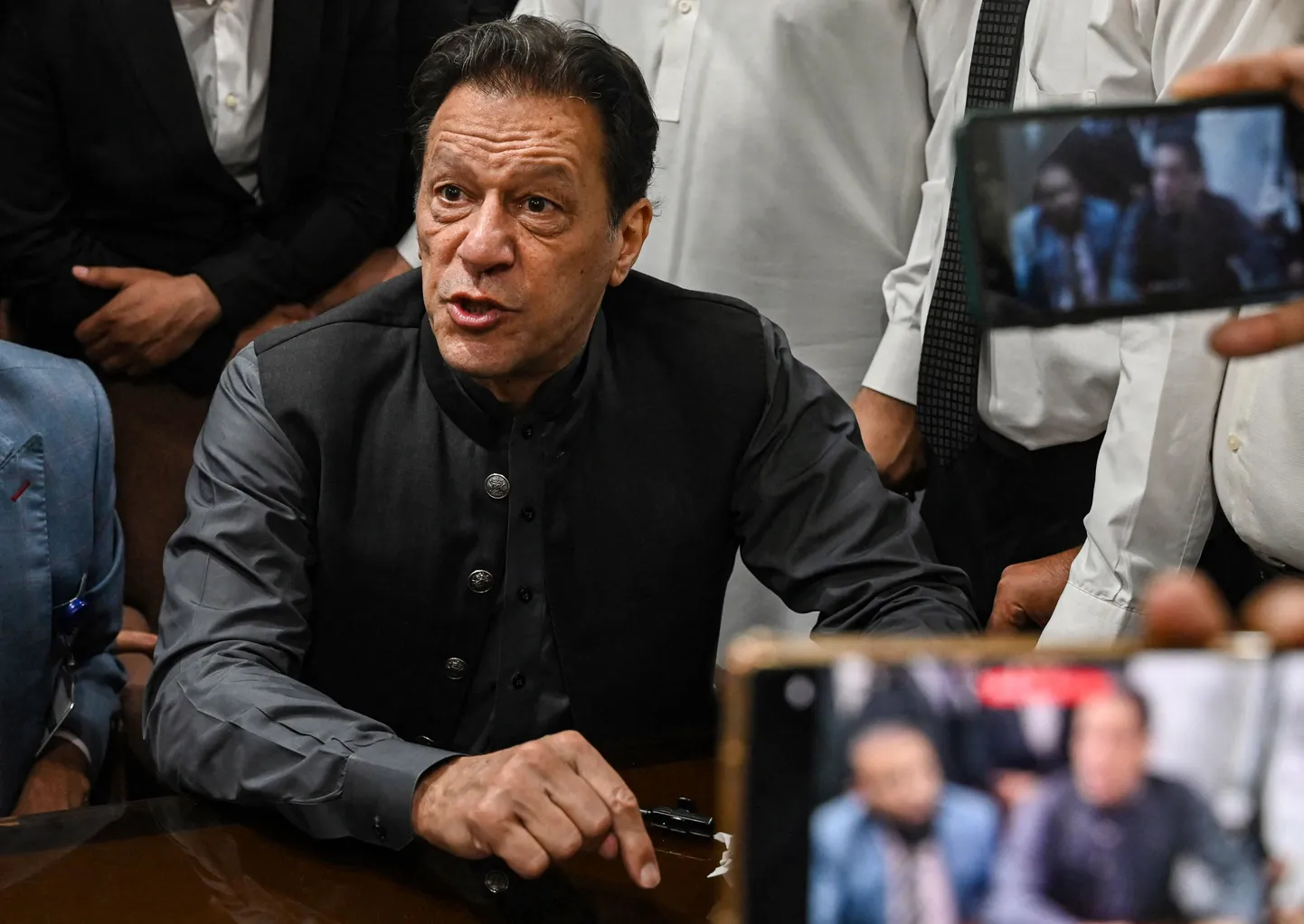 Pakistani endine peaminister Imran Khan kohtus. 3. juuli 2023.