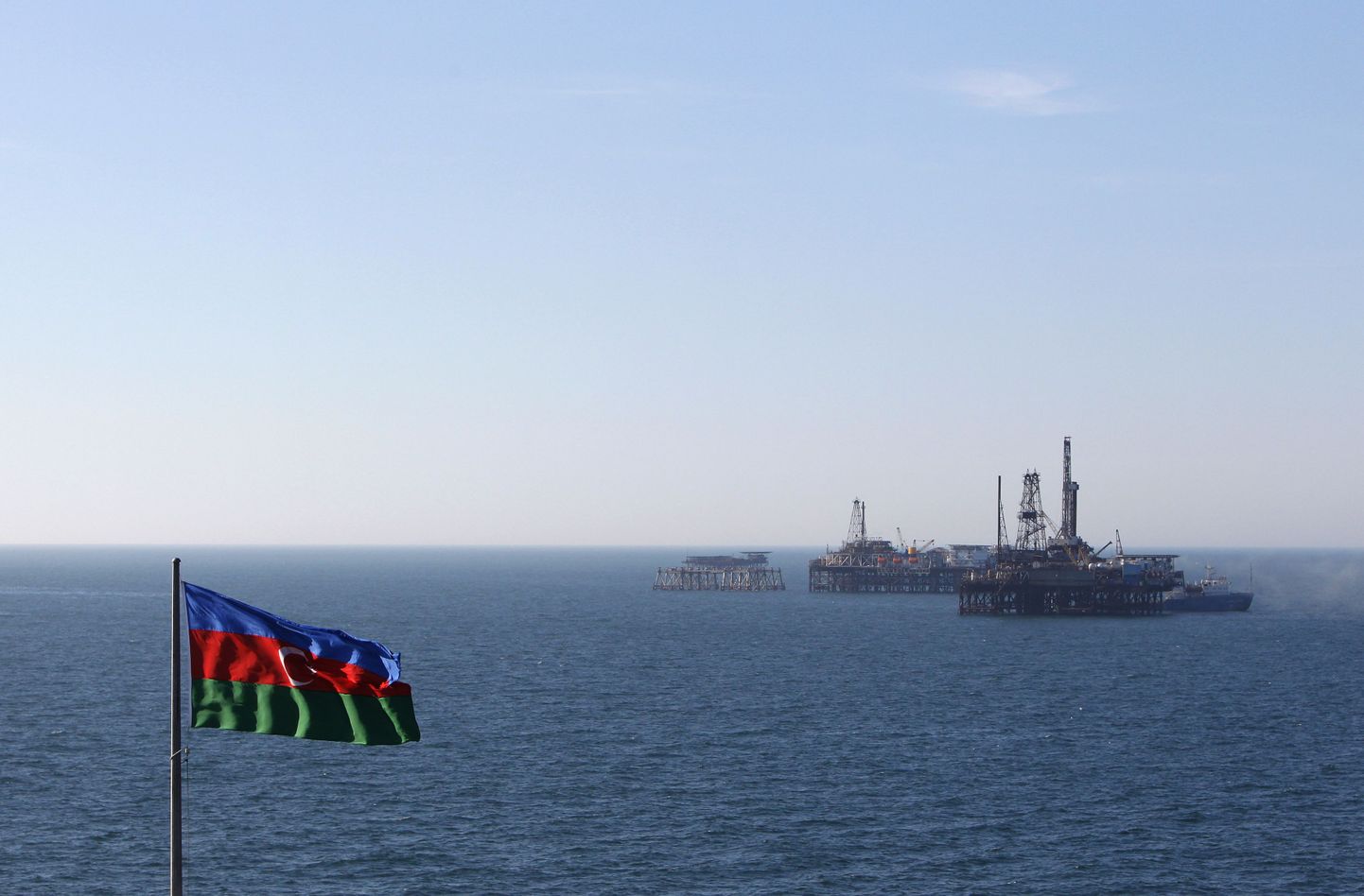 Aserbaidžaani naftaplatvormid Kaspia meres.