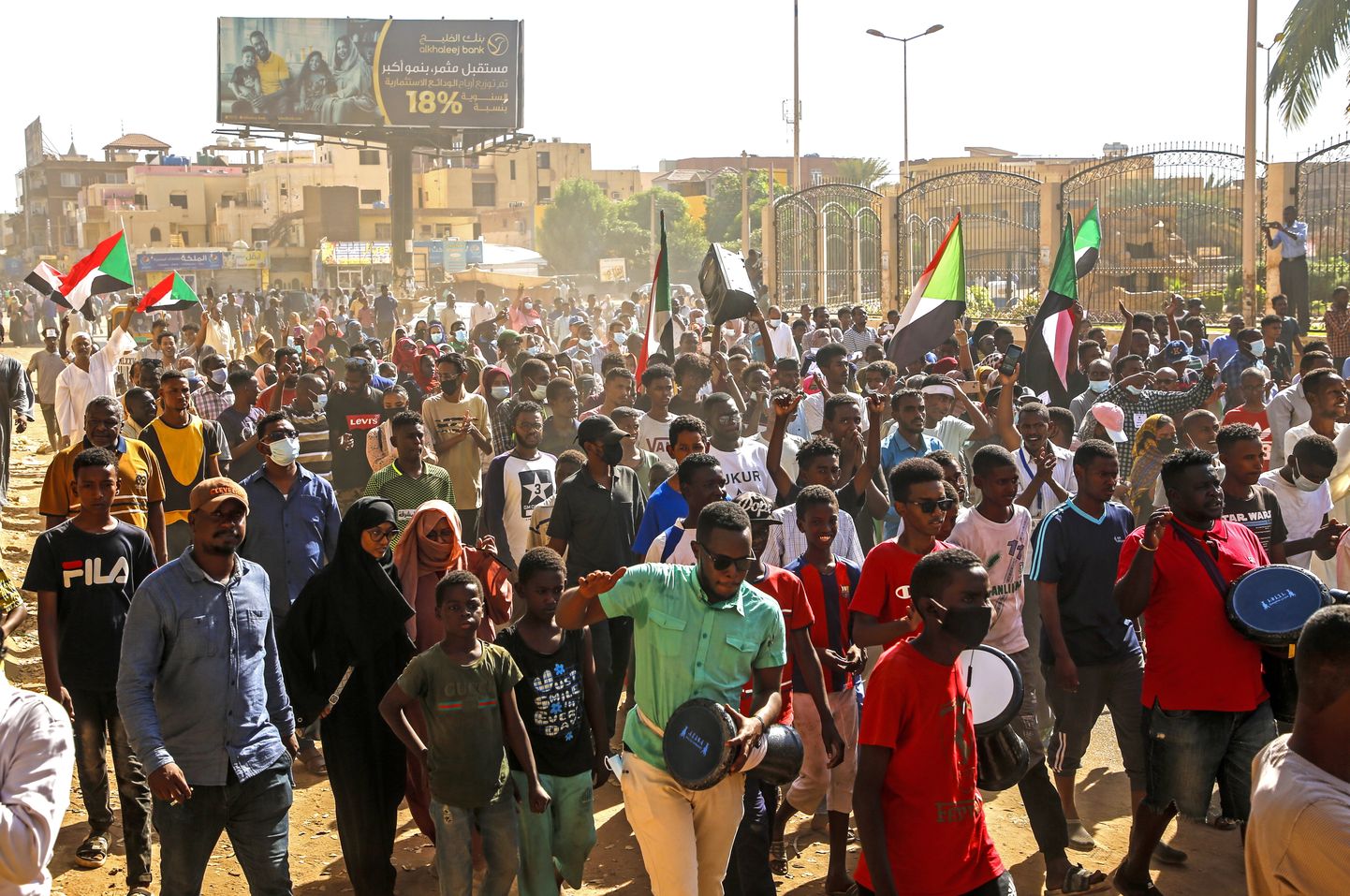 Riigipöördevastane meeleavaldus Sudaani pealinnas Hartumis.
